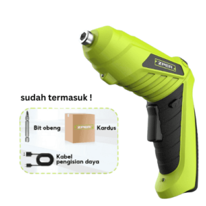 Mesin Bor + Obeng Listrik Portable Baterai ZPER ZP016 A42 Kardus