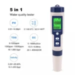 Salinity Meter EZ9909 5 in 1 PH TDS EC