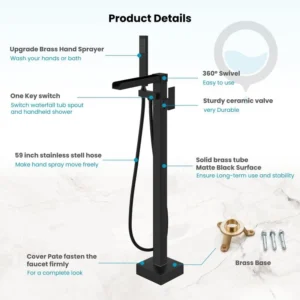 1 Set Kran Bathtub Standing Mixer Faucet Panas Dingin Kuningan 1 Set Kran Bathtub Standing Mixer Faucet Panas Dingin Kuningan