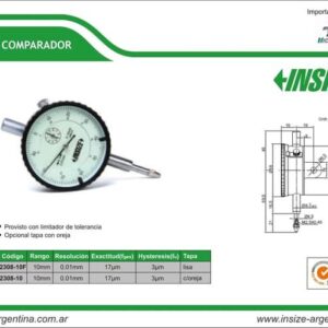 Dial Indicator Insize Analog 10 x 0.01mm x 1.0mm Dial Indicator Insize Analog 10 x 0.01mm x 1.0mm