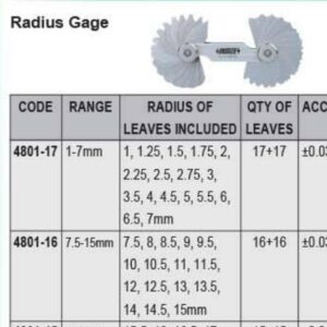 Radius Gauge Insize 4801 17