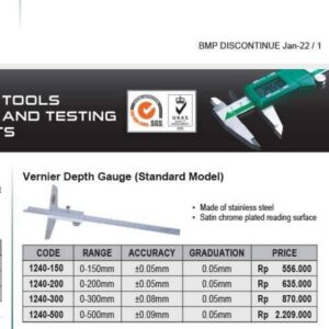 Vernier Caliper Depth Insize 150mm Vernier Caliper Depth Insize 150mm